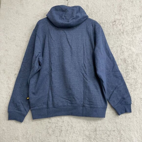 NWT CAT Mens Blue Hoodie Sweatshirt L Embroidered Logo Workwear M0115 - Picture 2 of 8